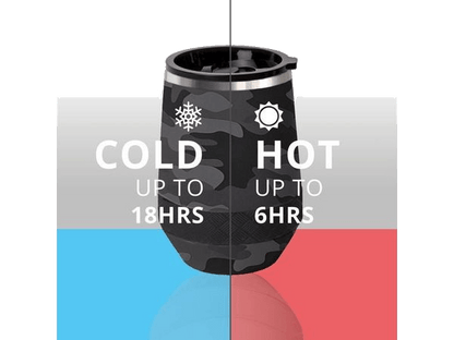 Elemental Recess 10oz Wine Tumbler - Black Camo - Wine Tumblers - SwagWear