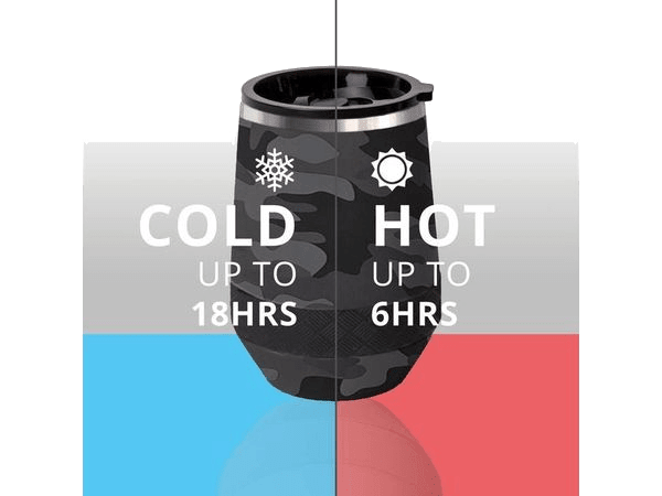Elemental Recess 10oz Wine Tumbler - Black Camo - Wine Tumblers - SwagWear