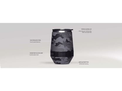 Elemental Recess 10oz Wine Tumbler - Matte Black - Wine Tumblers - SwagWear