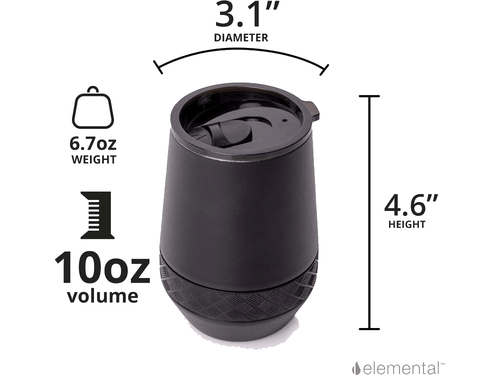 Elemental Recess 10oz Wine Tumbler - Matte Black - Wine Tumblers - SwagWear