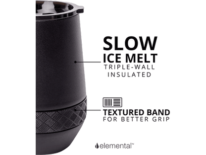 Elemental Recess 10oz Wine Tumbler - Matte Black - Wine Tumblers - SwagWear