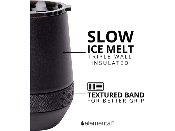 Elemental Recess 10oz Wine Tumbler - Matte Black - Wine Tumblers - SwagWear
