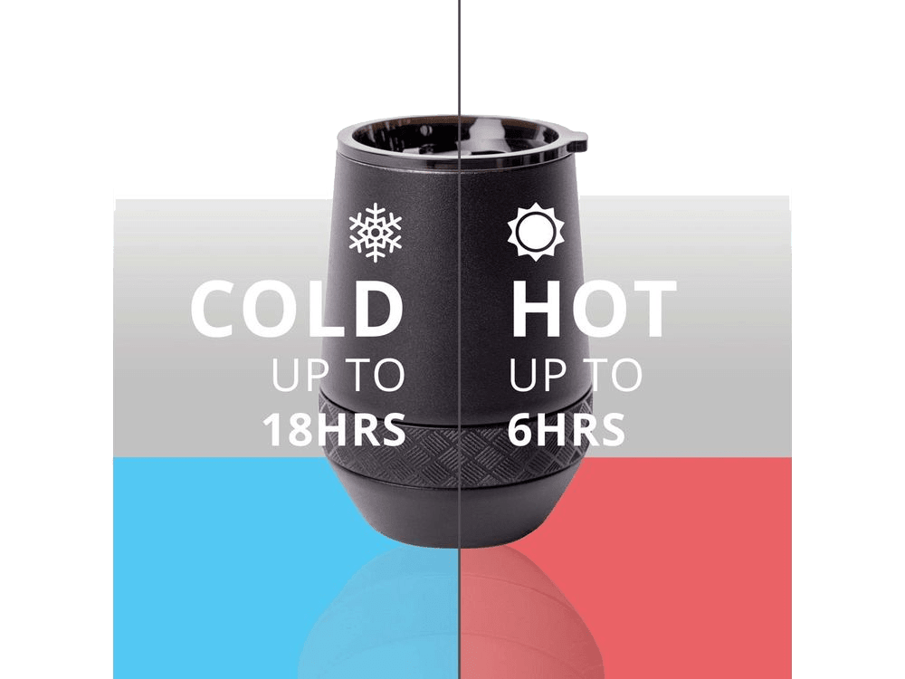 Elemental Recess 10oz Wine Tumbler - Matte Black - Wine Tumblers - SwagWear