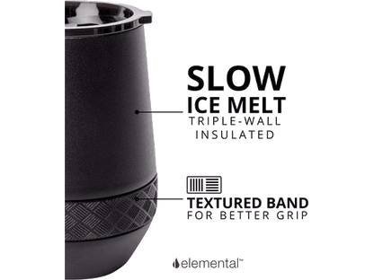 Elemental Recess 10oz Wine Tumbler - Matte Black - Wine Tumblers - SwagWear