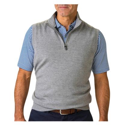 Fairway & Greene Men's Baruffa Merino Quarter-Zip Vest