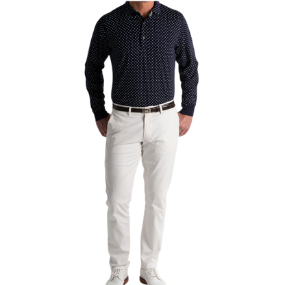 Fairway & Greene Men's Citadel Dot Long-Sleeve Polo