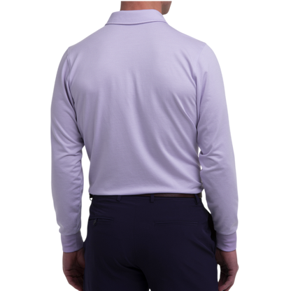 Fairway & Greene Men's Herringbone Natural Jersey Long-Sleeve Polo