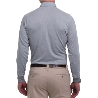 Fairway & Greene Men's Herringbone Natural Jersey Long-Sleeve Polo