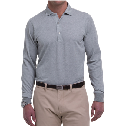 Fairway & Greene Men's Herringbone Natural Jersey Long-Sleeve Polo
