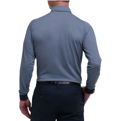 Fairway & Greene Men's Herringbone Natural Jersey Long-Sleeve Polo