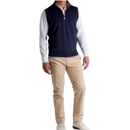 Fairway & Greene Men's Neck Print Caves Quarter-Zip Vest