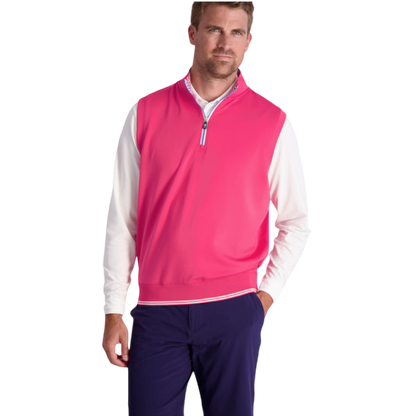 Fairway & Greene Men's Neck Print Caves Quarter-Zip Vest