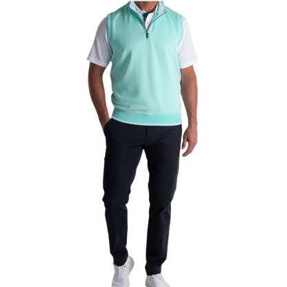 Fairway & Greene Men's Neck Print Caves Quarter-Zip Vest