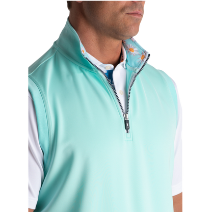 Fairway & Greene Men's Neck Print Caves Quarter-Zip Vest
