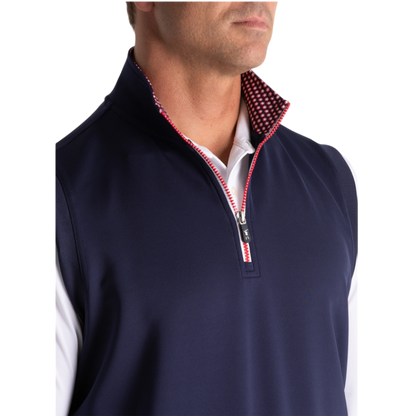 Fairway & Greene Men's Neck Print Caves Quarter-Zip Vest