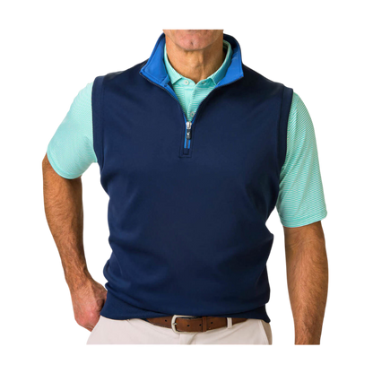 Fairway & Greene Men's Tech Solid Quarter-Zip Vest