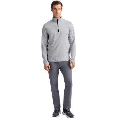 G/FORE Men's Brushed Back Tech Melange Quarter-Zip Pullover