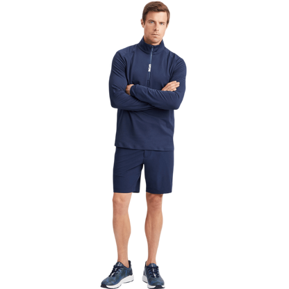 G/FORE Men's Brushed Back Tech Melange Quarter-Zip Pullover