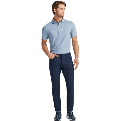 G/FORE Men's Rib Gusset Melange Ice Nylon Polo