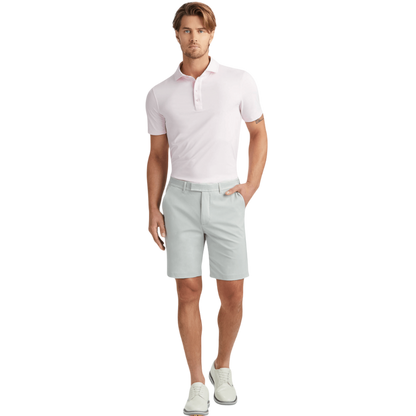 G/FORE Men's Rib Gusset Melange Ice Nylon Polo