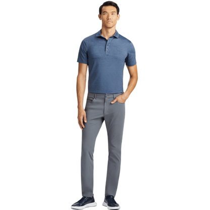 G/FORE Men's Rib Gusset Melange Ice Nylon Polo