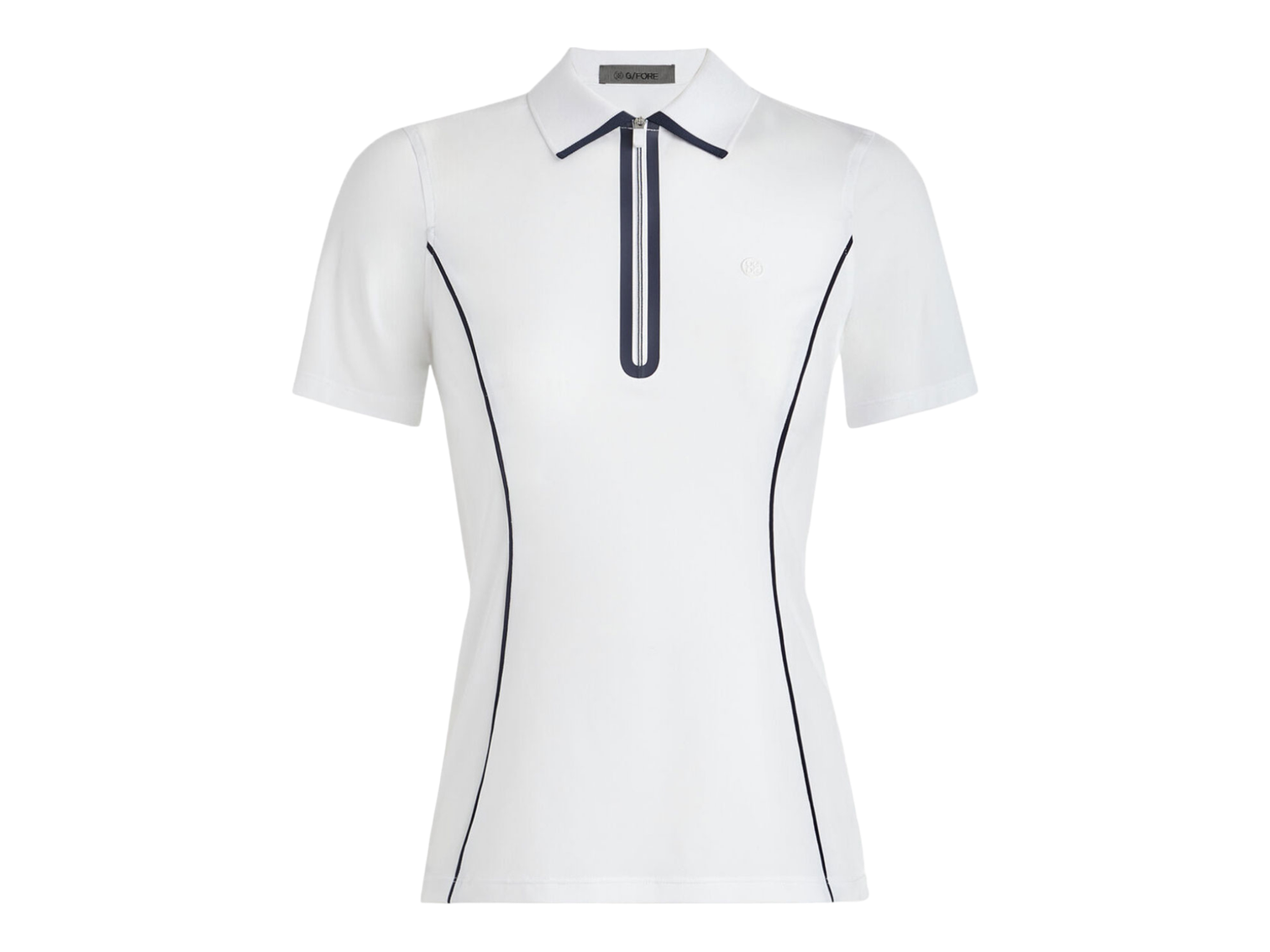 G/FORE Women’s Italian Lightweight Warp Knit Quarter Zip Polo - Snow / XL - Polos