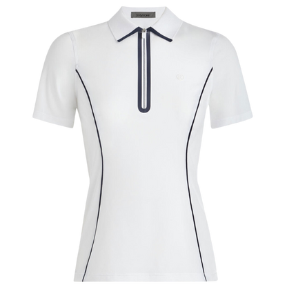 G/FORE Women's Italian Lightweight Warp Knit Quarter Zip Polo