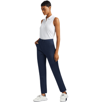 G/FORE Women's Pleated Collar Tech Pique Sleeveless Polo
