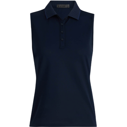 G/FORE Women's Pleated Collar Tech Pique Sleeveless Polo