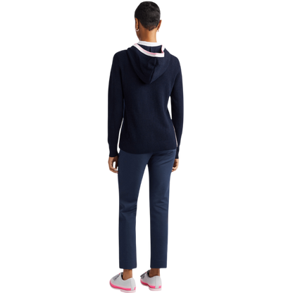 G/FORE Women's Waffle Stitch Merino Wool Hooded Quarter-Zip Sweater