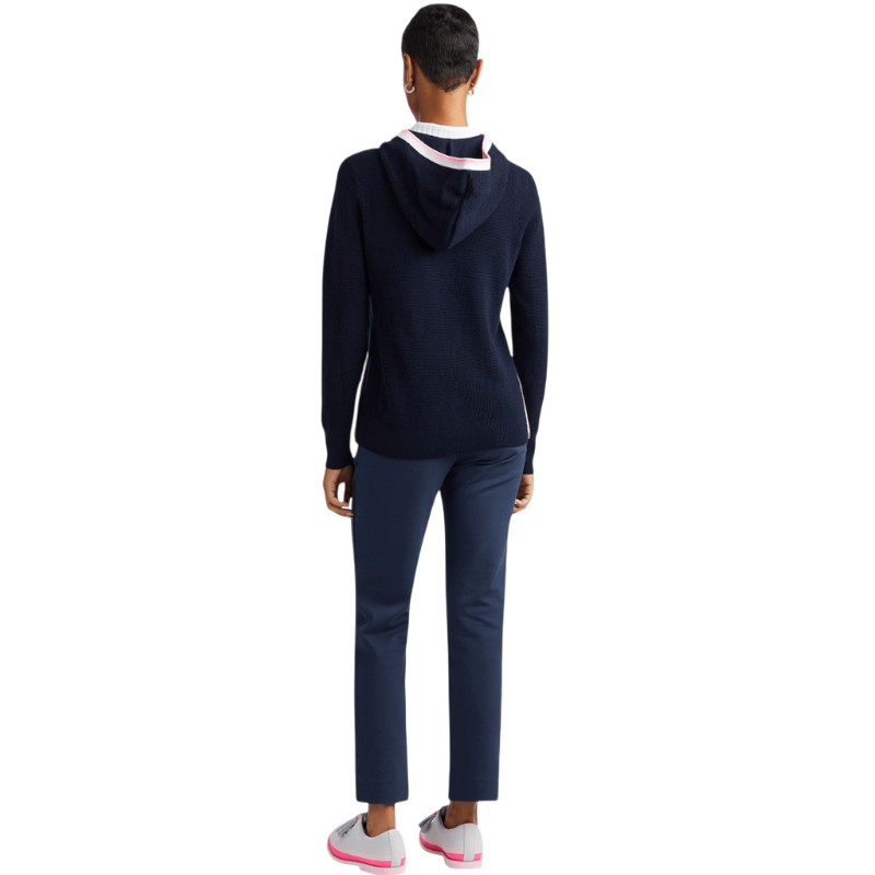 G/FORE Women's Waffle Stitch Merino Wool Hooded Quarter-Zip Sweater