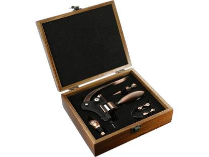 Graze Wood and Metal Wine Set - Wood - Barware