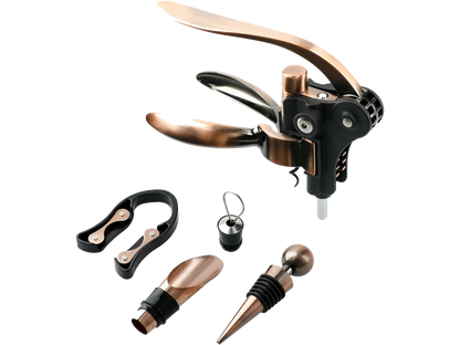 Graze Wood and Metal Wine Set - Wood - Barware