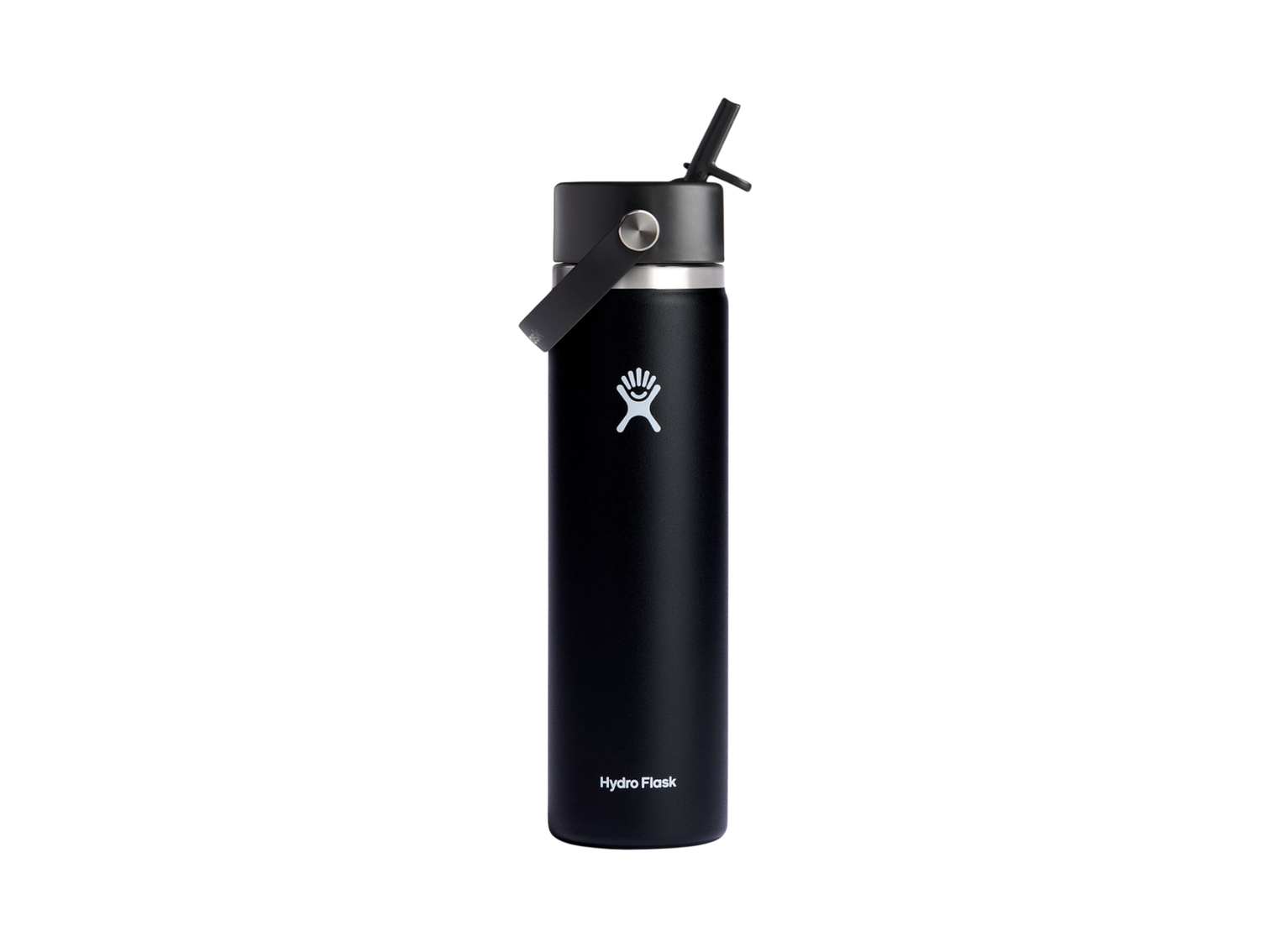 Hydro Flask® Wide Mouth 24oz Bottle with Flex Straw Cap - Black / 24oz - Water Bottles w/Straw