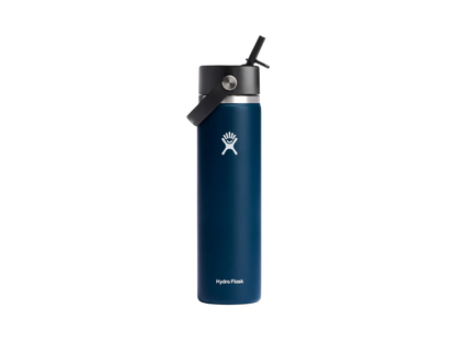 Hydro Flask® Wide Mouth 24oz Bottle with Flex Straw Cap - Indigo / 24oz - Water Bottles w/Straw