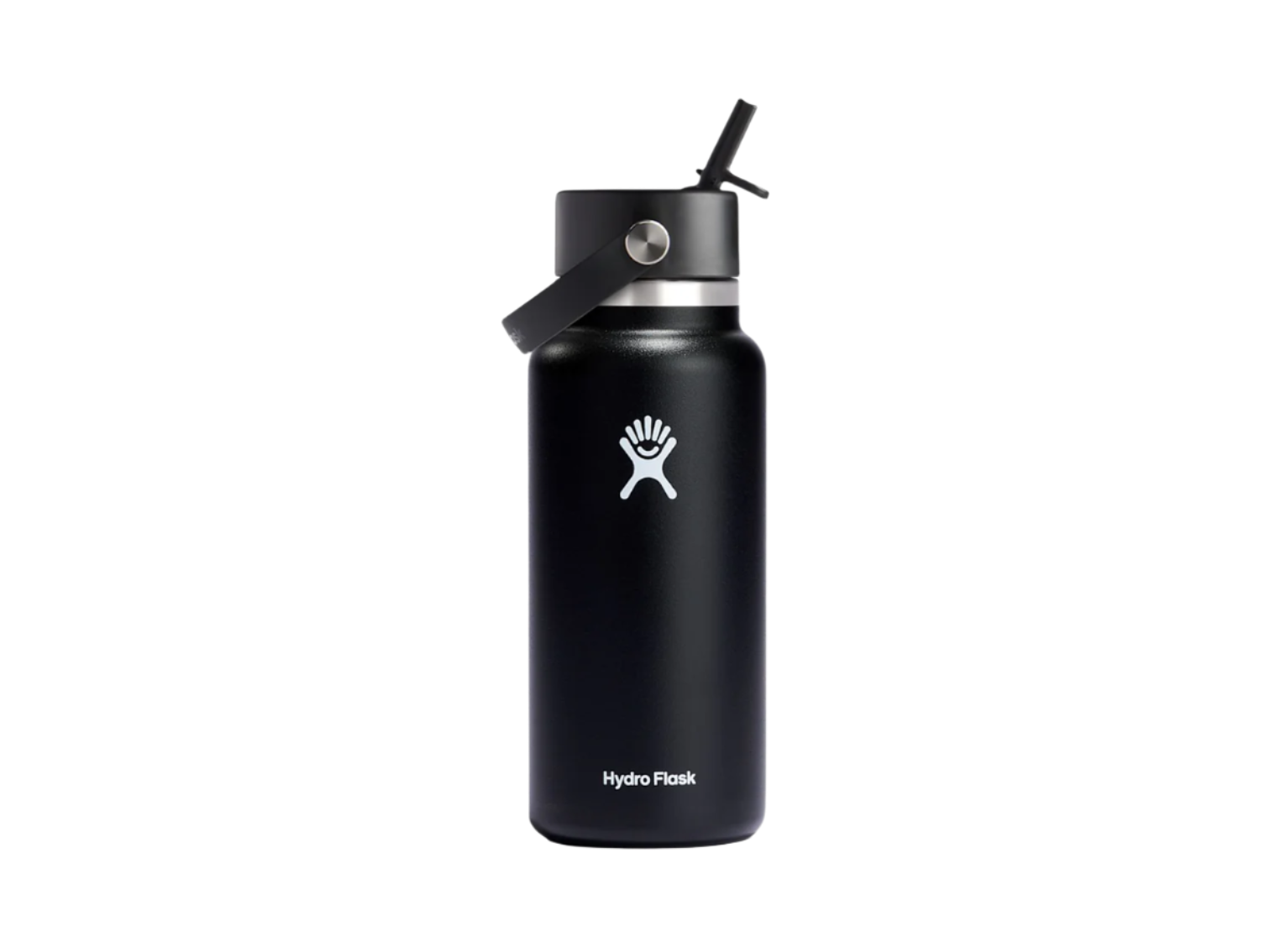 Hydro Flask® Wide Mouth With Flex Straw Cap 32oz - Black / 32oz - Water Bottles w/Straw