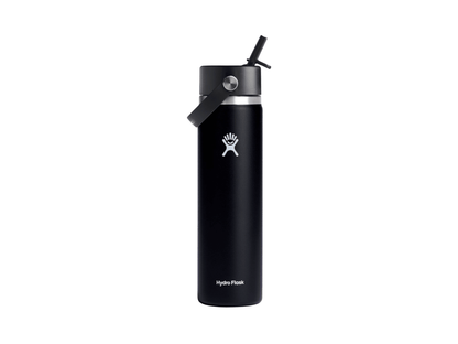 Hydro Flask® Wide Mouth 24oz Bottle with Flex Straw Cap - Water Bottles w/Straw - SwagWear