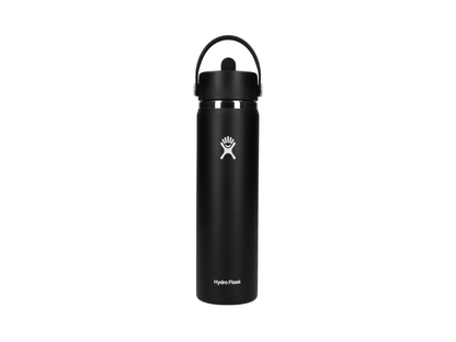 Hydro Flask® Wide Mouth 24oz Bottle with Flex Straw Cap - Water Bottles w/Straw - SwagWear