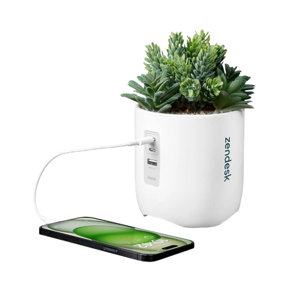 iHome Faux Succulent with USB Charging Station