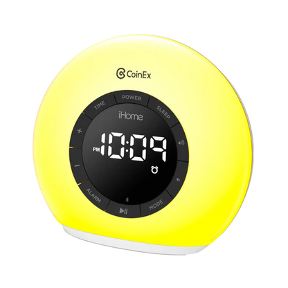 IHome Sunrise Alarm Clock Radio with Bluetooth Speaker and Color Changing Lamp