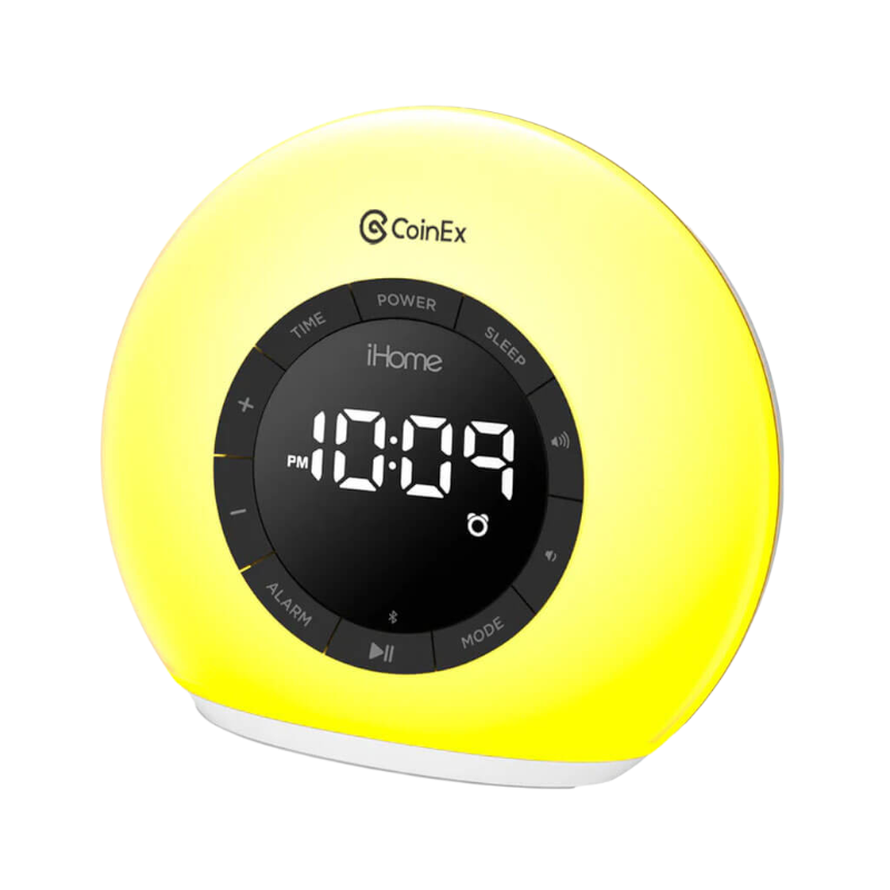 IHome Sunrise Alarm Clock Radio with Bluetooth Speaker and Color Changing Lamp