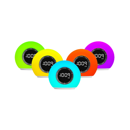 IHome Sunrise Alarm Clock Radio with Bluetooth Speaker and Color Changing Lamp