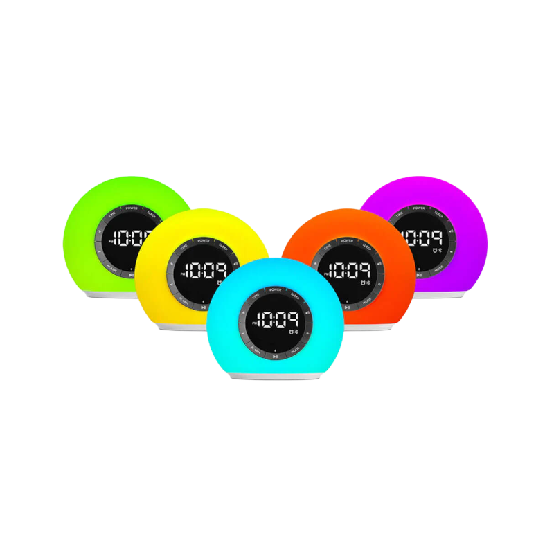 IHome Sunrise Alarm Clock Radio with Bluetooth Speaker and Color Changing Lamp