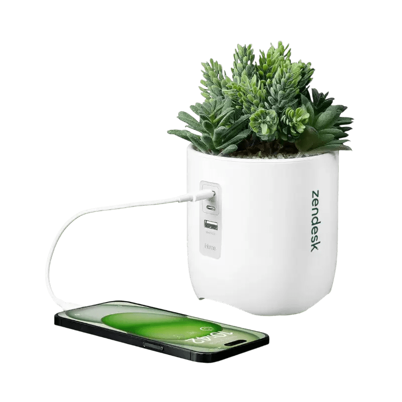 iHome Faux Succulent with USB Charging Station - Charging Stations - SwagWear