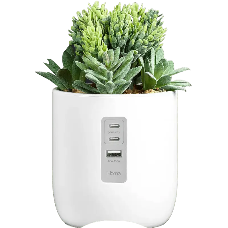 iHome Faux Succulent with USB Charging Station - Charging Stations - SwagWear