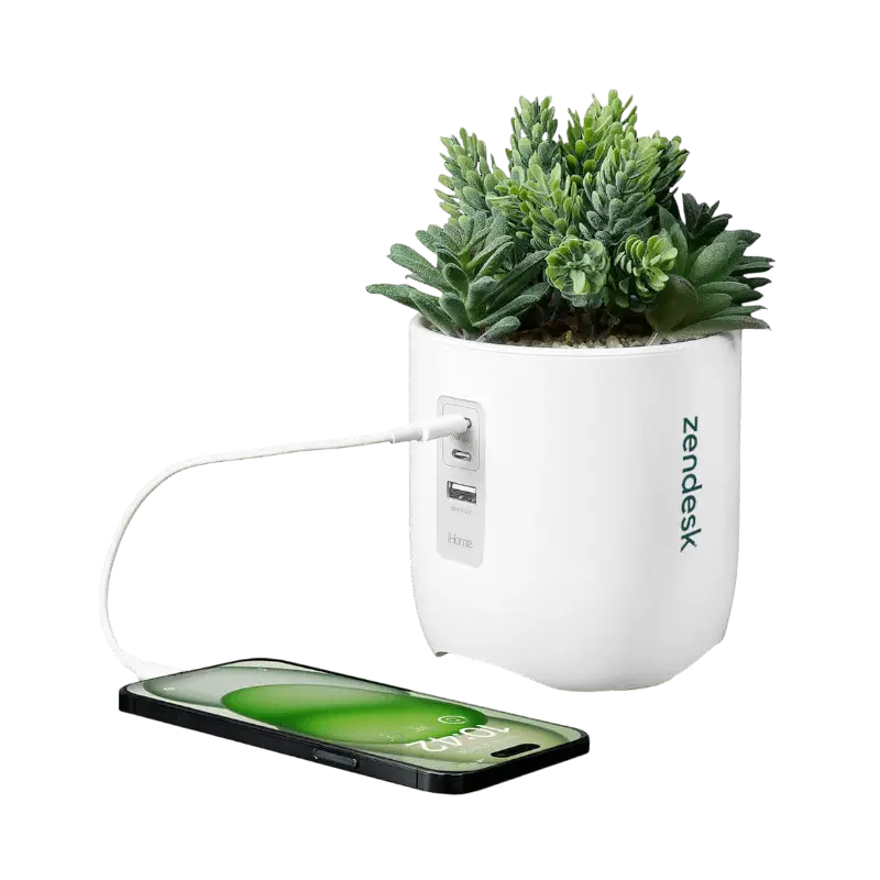 iHome Faux Succulent with USB Charging Station - Charging Stations - SwagWear