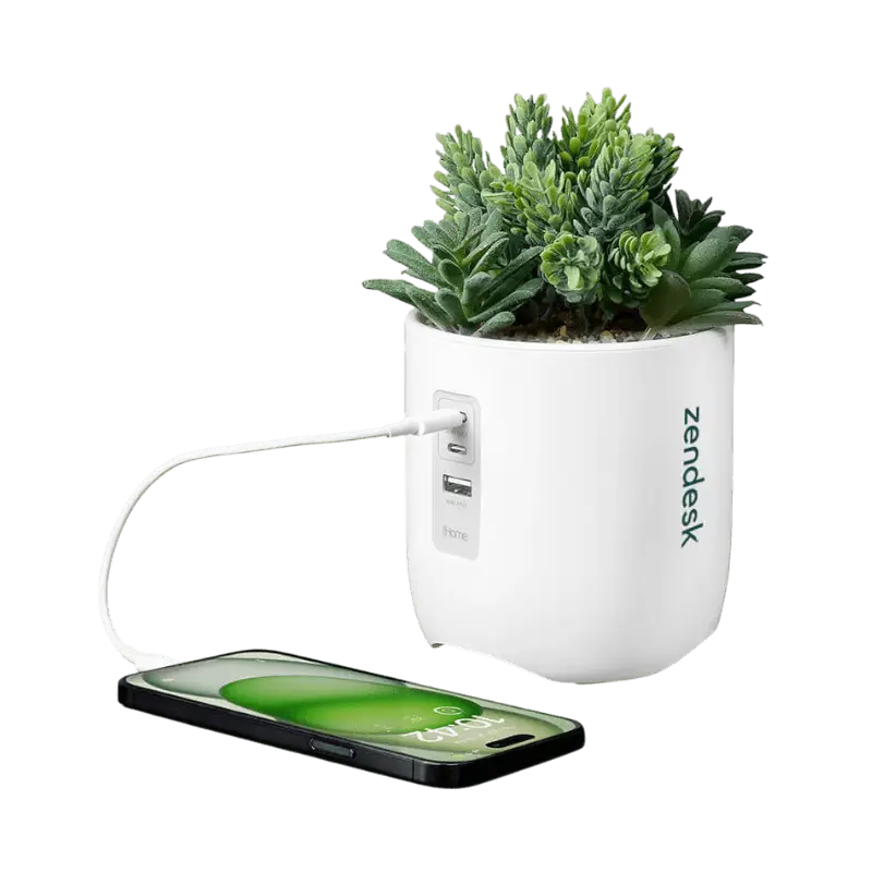 iHome Faux Succulent with USB Charging Station - Charging Stations - SwagWear
