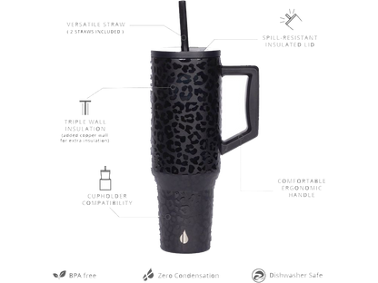 Elemental Commuter 40oz Tumbler - Black Leopard