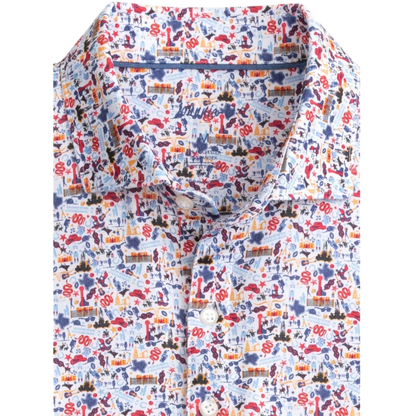Johnnie-O Men's Don't Mess with Texas Printed Polo