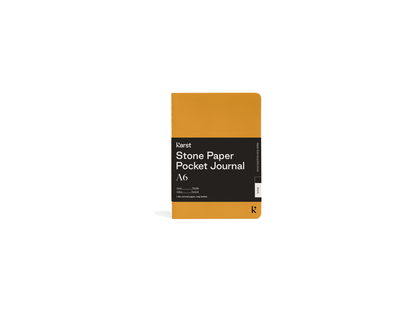 Karst Stone Paper Pocket Journal - Turmeric / Blank - Stone Notebooks